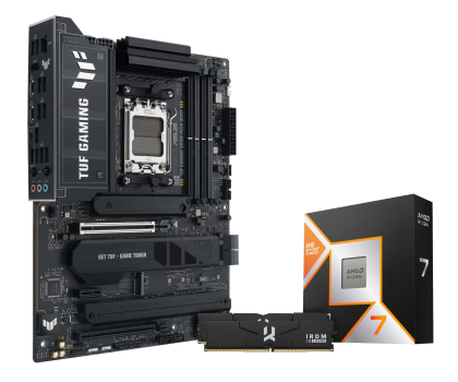 Zestaw podzespołów ASUS TUF GAMING X870E-PLUS WIFI7+Ryzen7 9850X3D+32GB(2x16GB)6000